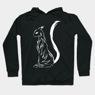 white tribal cat tattoo Hoodie